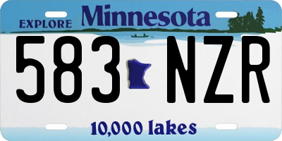 MN license plate 583NZR
