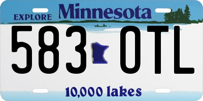 MN license plate 583OTL