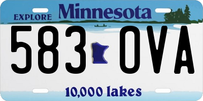 MN license plate 583OVA