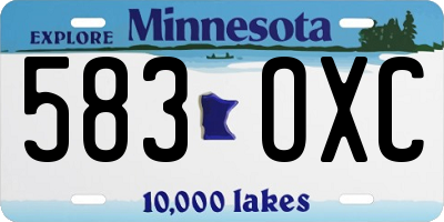 MN license plate 583OXC