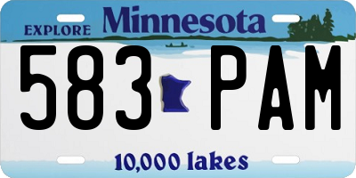 MN license plate 583PAM