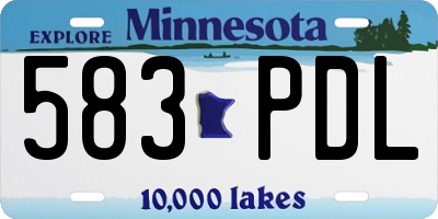 MN license plate 583PDL