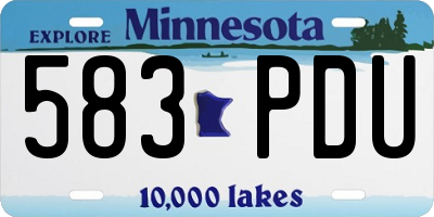 MN license plate 583PDU