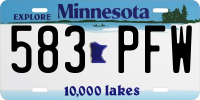 MN license plate 583PFW