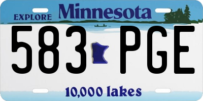 MN license plate 583PGE