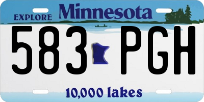 MN license plate 583PGH