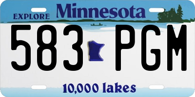 MN license plate 583PGM