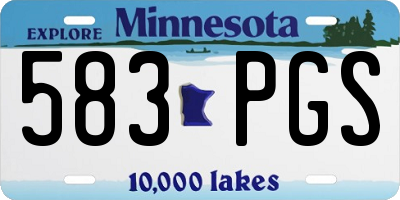 MN license plate 583PGS