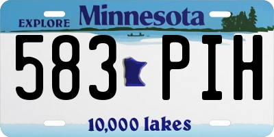 MN license plate 583PIH