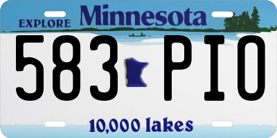 MN license plate 583PIO