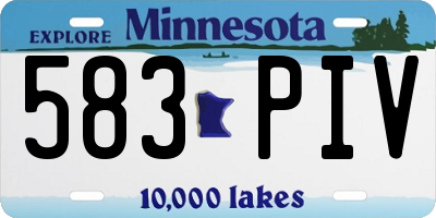MN license plate 583PIV
