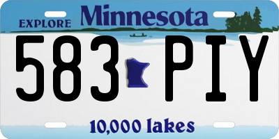 MN license plate 583PIY