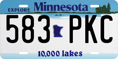 MN license plate 583PKC