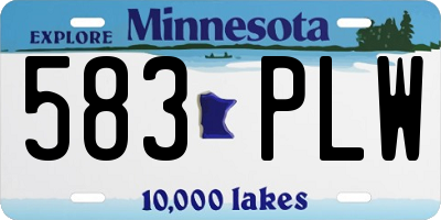 MN license plate 583PLW