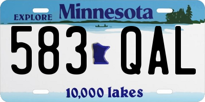 MN license plate 583QAL
