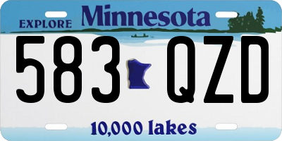 MN license plate 583QZD