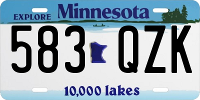 MN license plate 583QZK