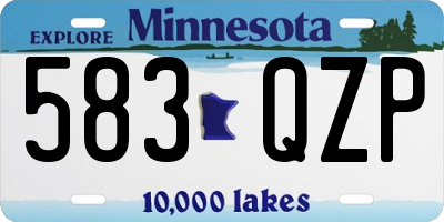 MN license plate 583QZP