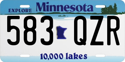 MN license plate 583QZR