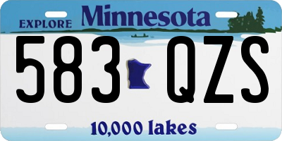 MN license plate 583QZS