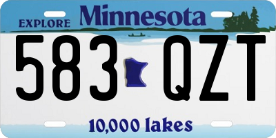 MN license plate 583QZT