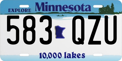 MN license plate 583QZU