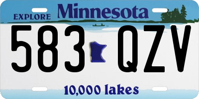 MN license plate 583QZV