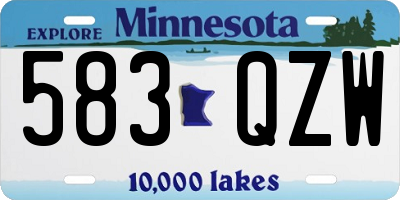 MN license plate 583QZW