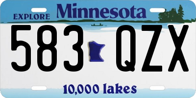 MN license plate 583QZX