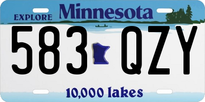 MN license plate 583QZY