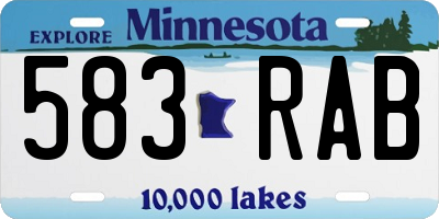 MN license plate 583RAB