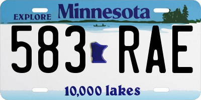 MN license plate 583RAE