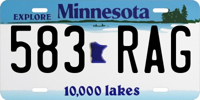 MN license plate 583RAG