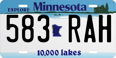 MN license plate 583RAH
