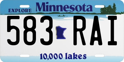 MN license plate 583RAI