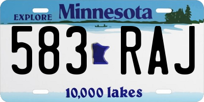 MN license plate 583RAJ