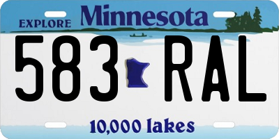 MN license plate 583RAL