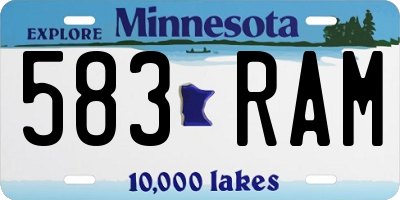 MN license plate 583RAM