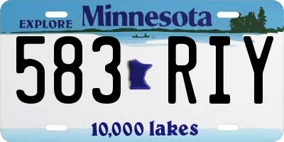 MN license plate 583RIY