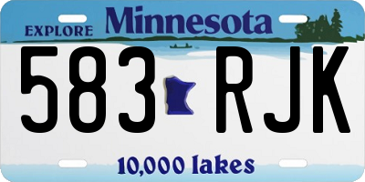 MN license plate 583RJK
