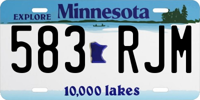 MN license plate 583RJM