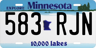 MN license plate 583RJN