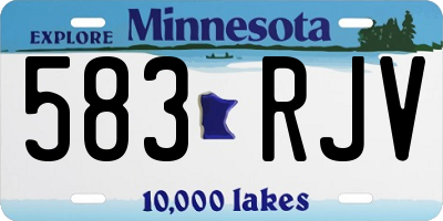 MN license plate 583RJV