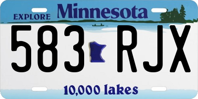 MN license plate 583RJX