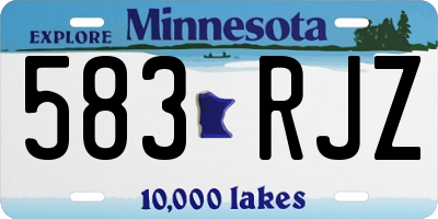 MN license plate 583RJZ