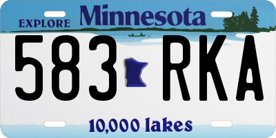 MN license plate 583RKA