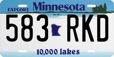 MN license plate 583RKD