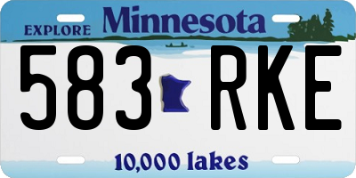 MN license plate 583RKE