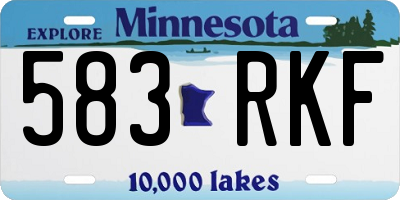 MN license plate 583RKF