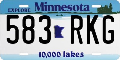 MN license plate 583RKG